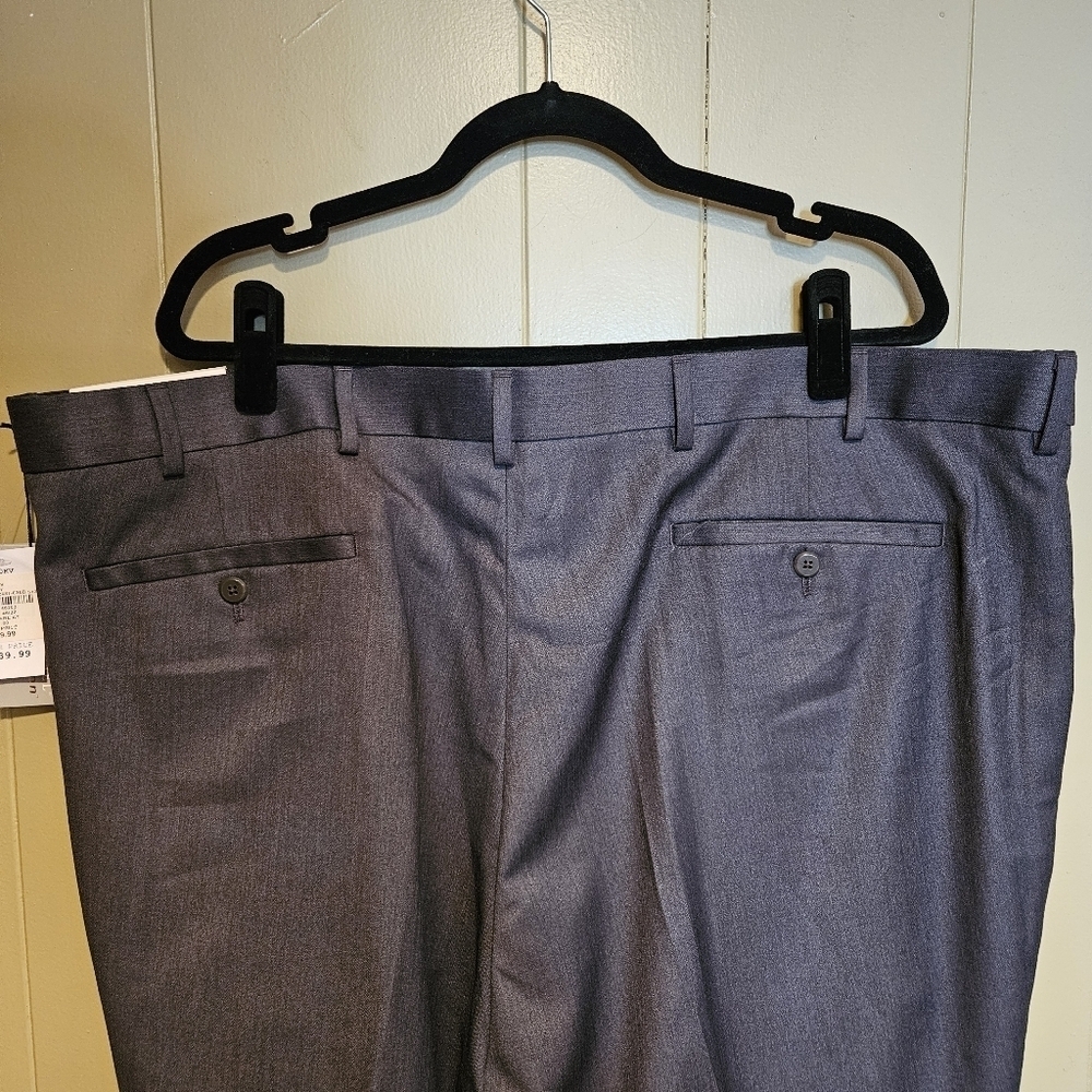 Louis Raphael Tailored Slacks, Men, Size 46 x 32, Blue/Gray, Waist Extenders - Picture 4 of 8